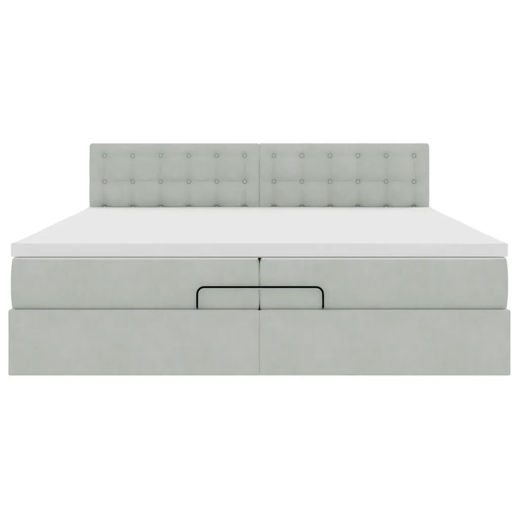 Struttura Letto Pouf con Materassi 200x200 cm Velluto 3312788