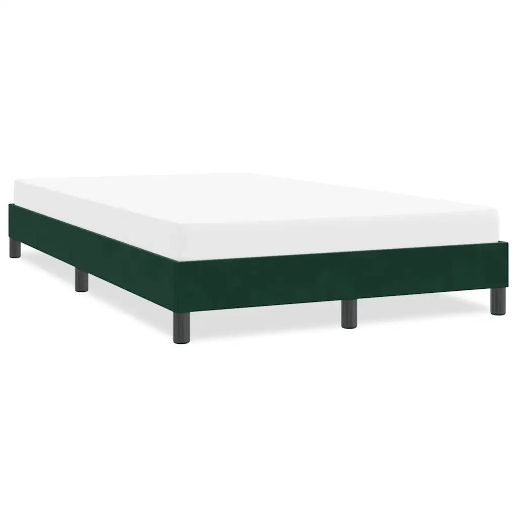 vidaXL Giroletto senza Materasso Verde Scuro 120x220 cm Velluto