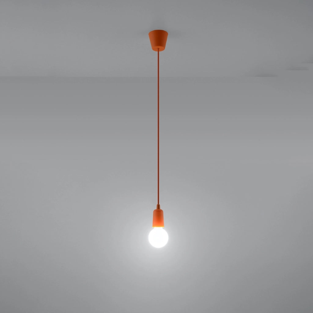 Lampada a sospensione Matero 1 arancione E27 Pure Lume