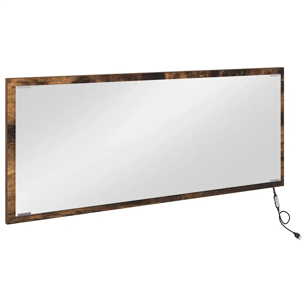 Specchio Rovere fumé 90 x 8,5 x 37 cm Legno multistrato 822817