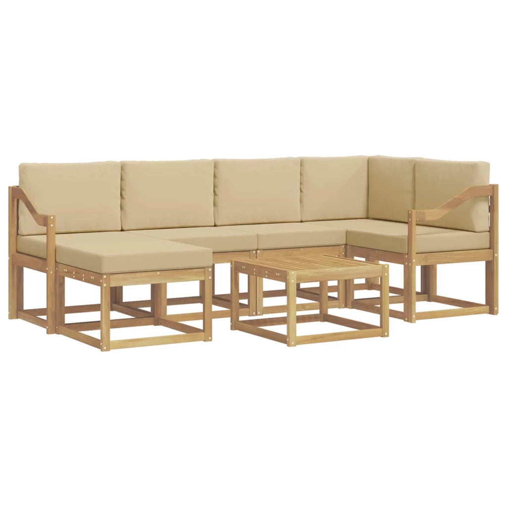 Set di divani da esterno 7 pz Bianco e Beige 3387927