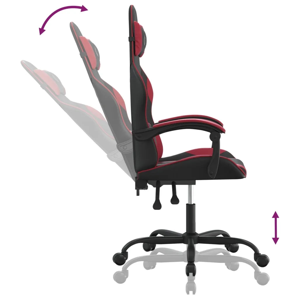 Sedia Gaming Nero e Rosso Vino in Similpelle 3143873