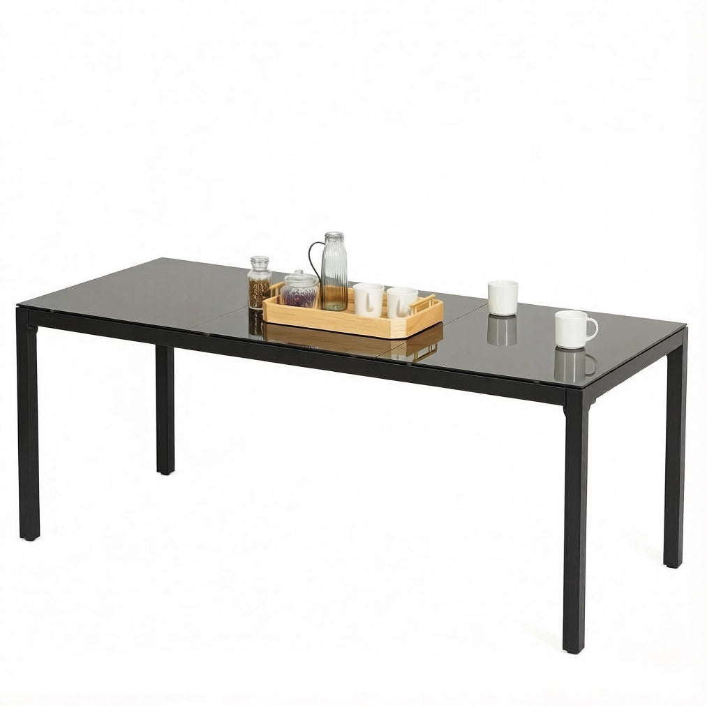 TAVOLO da pranzo da esterno 180x80x72 cm Alluminio Nero