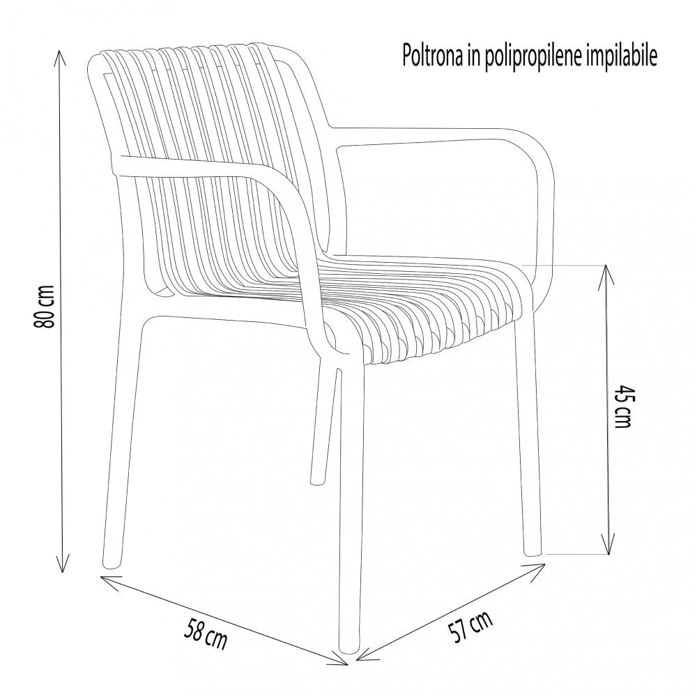 Poltrona Giuly 58x57x80 cm Taupe