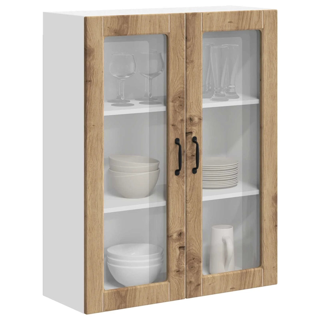 Pensile da cucina | Mobile in vetro da parete LUCCA Rovere Artigianale