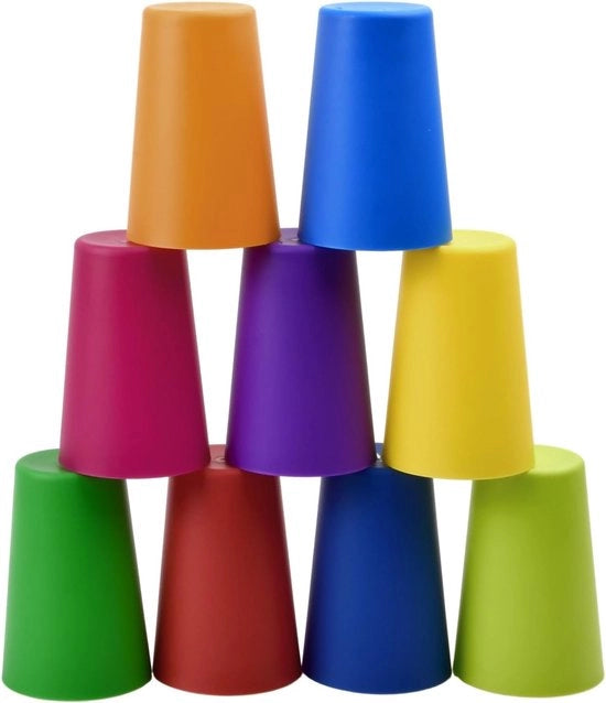 Set di bicchieri in plastica riciclabile da 9, bicchieri da acqua colorati per feste, bicchieri per picnic duraturi, ideali per bambini e adulti, 160ml, adatti per dentro e fuori casa
