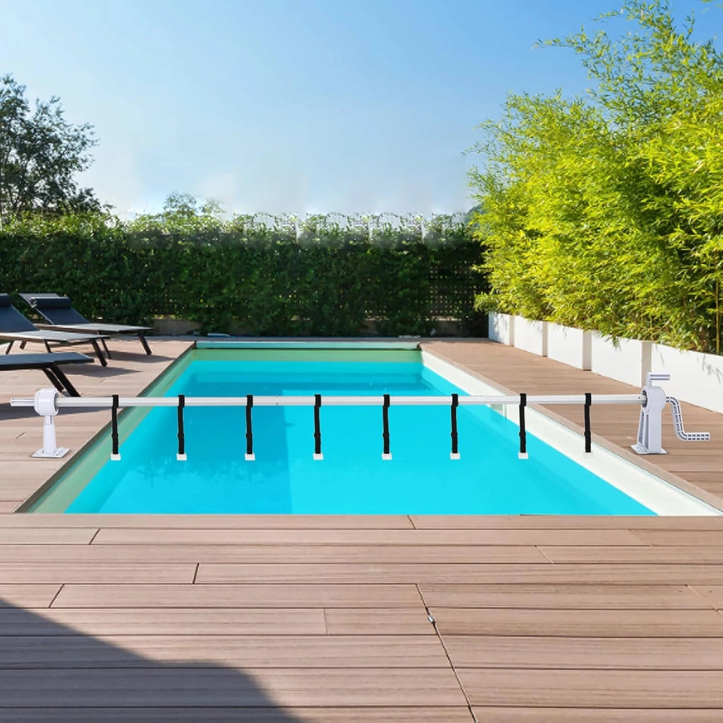 Telo avvolgitore per piscina, 1,05-6,15 m, per telone, sistema di avvolgimento di alta qualità, con nastri regolabili, tipo B