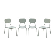 Set 4 sedie da giardino in alluminio, grigio