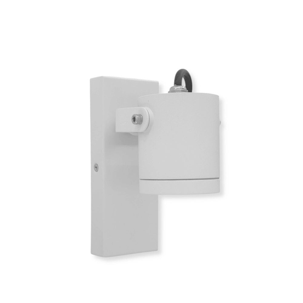 Trade Shop - Applique Parete Orientabile Per Esterno Attacco Gu10 Lampada Da Muro Ip44 539wa-b172 - Bianco