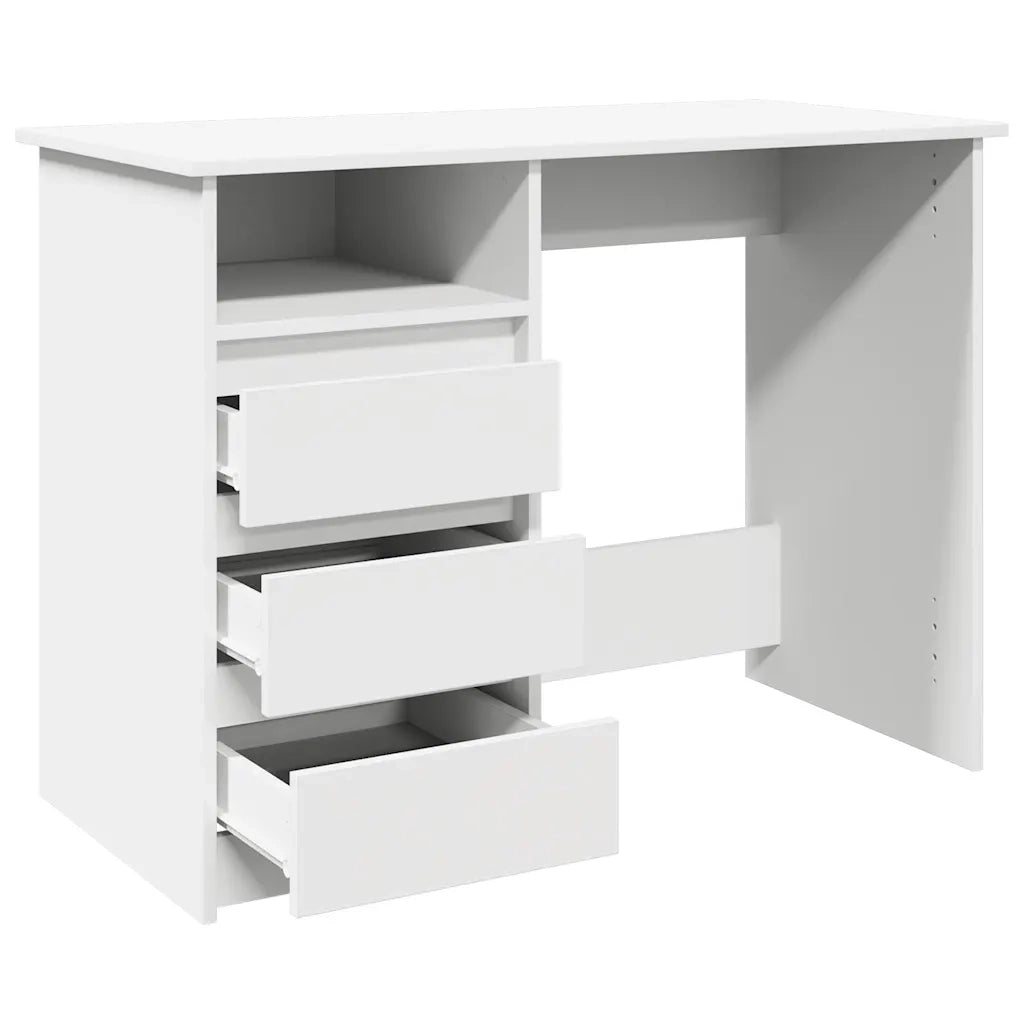 Scrivania Bianca 102x50x75 cm in Legno Multistrato 860463