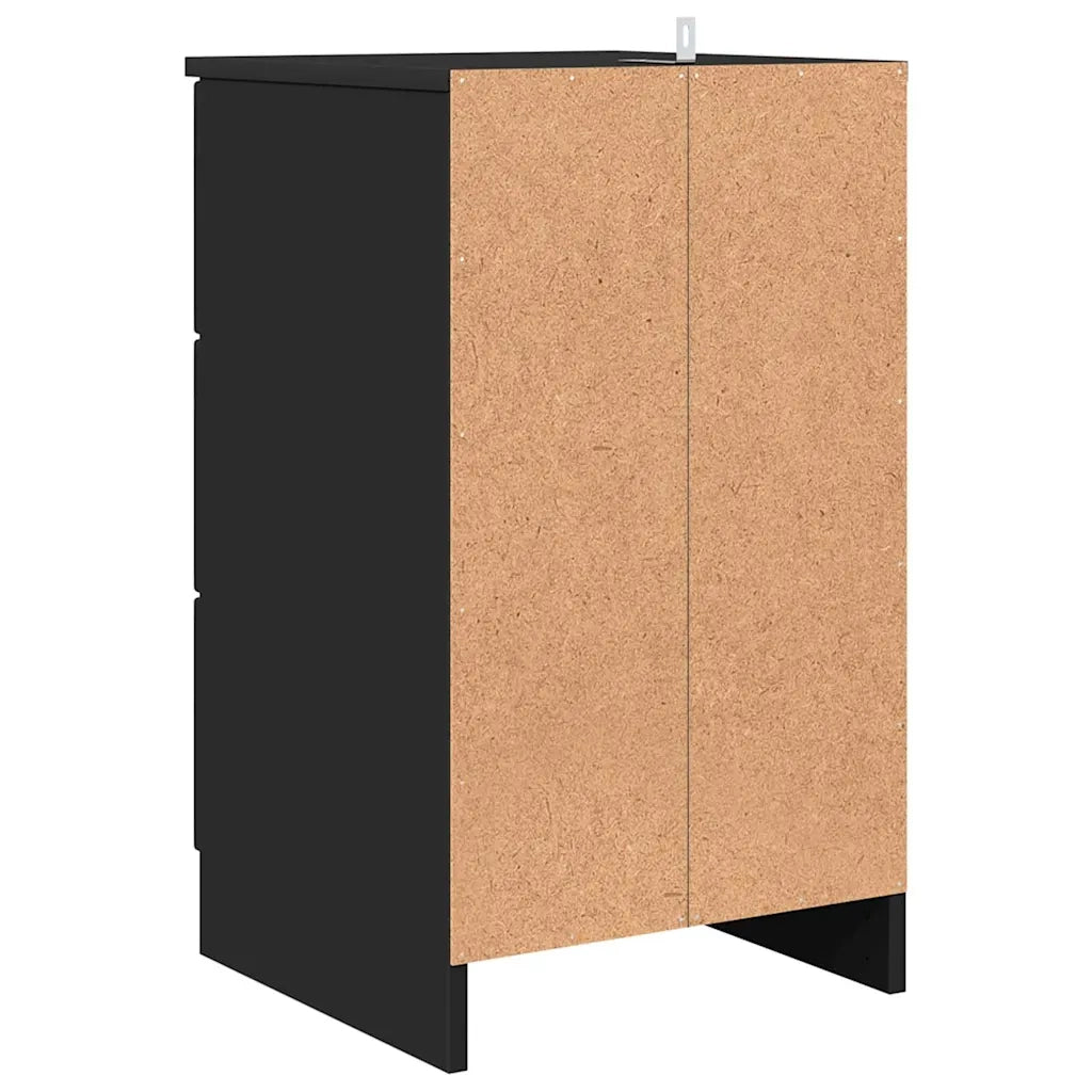 Comodino | Armadio da Notte | Mobiletto da notte Nero 38 x 38 x 66 cm Legno multistrato