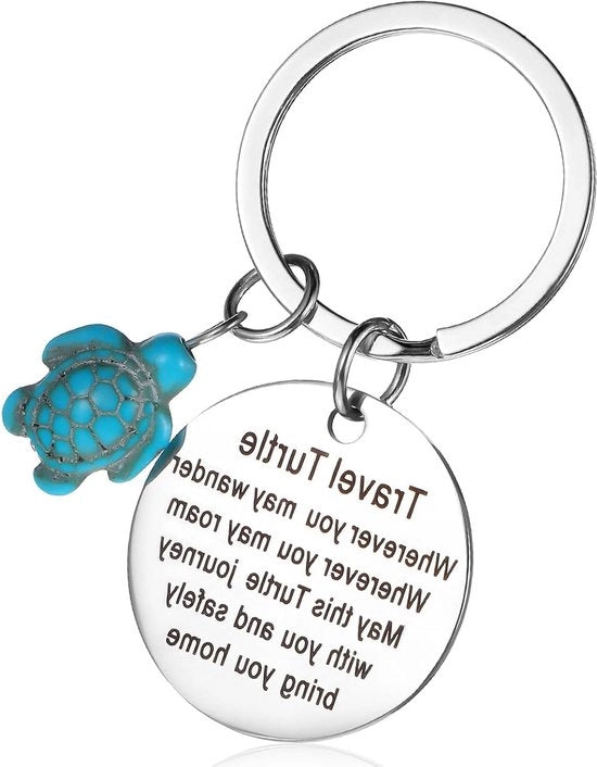 Accessori per borse da viaggio e regali - Hanger per chiavi con forma di tartaruga e poesia