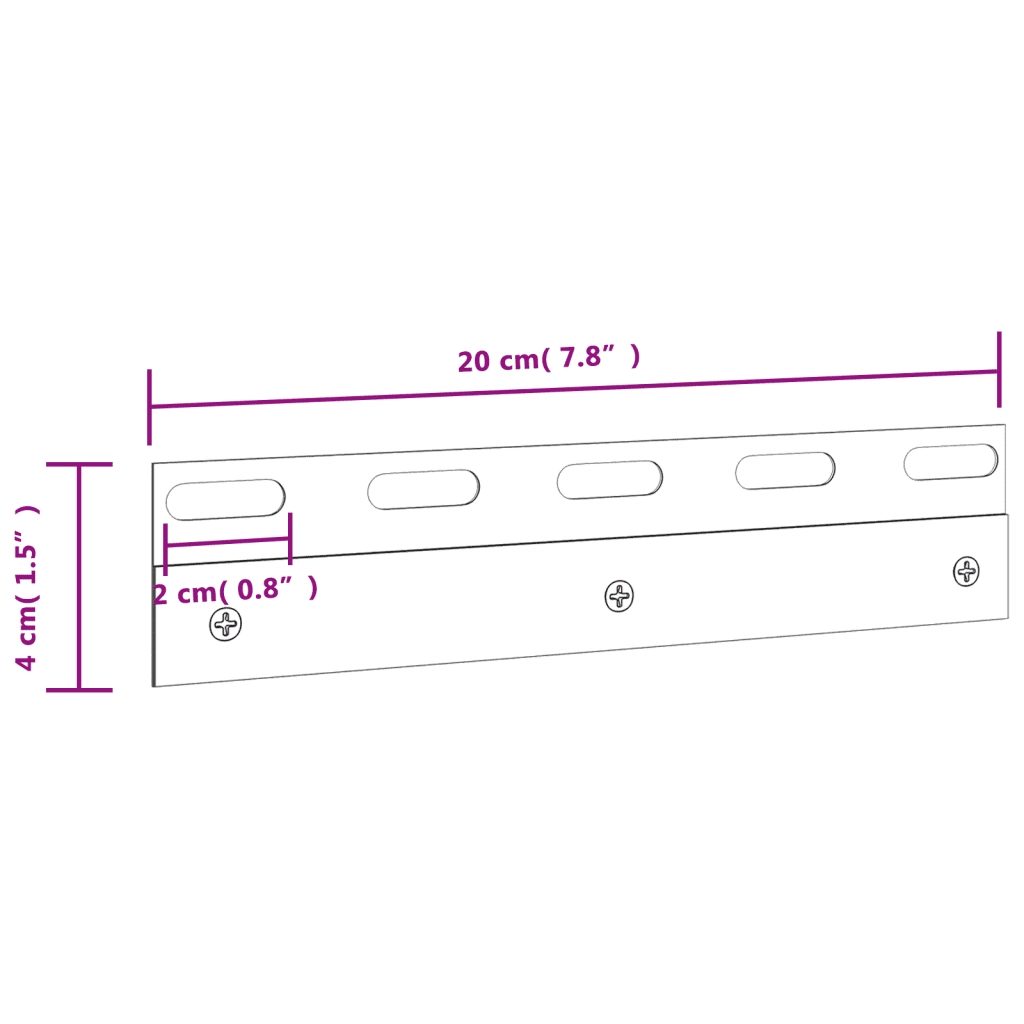 Piastre di Collegamento 6 pz Argento 20 cm Acciaio Inossidabile CFW7111945