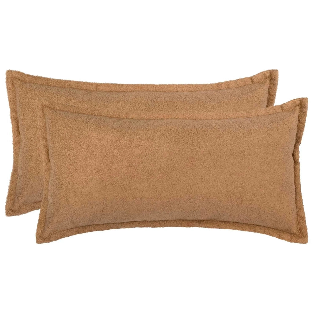 Federa 2 pcs HOUTEN Beige 40 x 70 cm Bouclé 917848