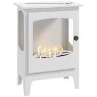 Camino a Bioetanolo in Acciaio con Serbatoio da 1,2 L, Tempo di Combustione 3Hm 39x26x54 cmm Bianco