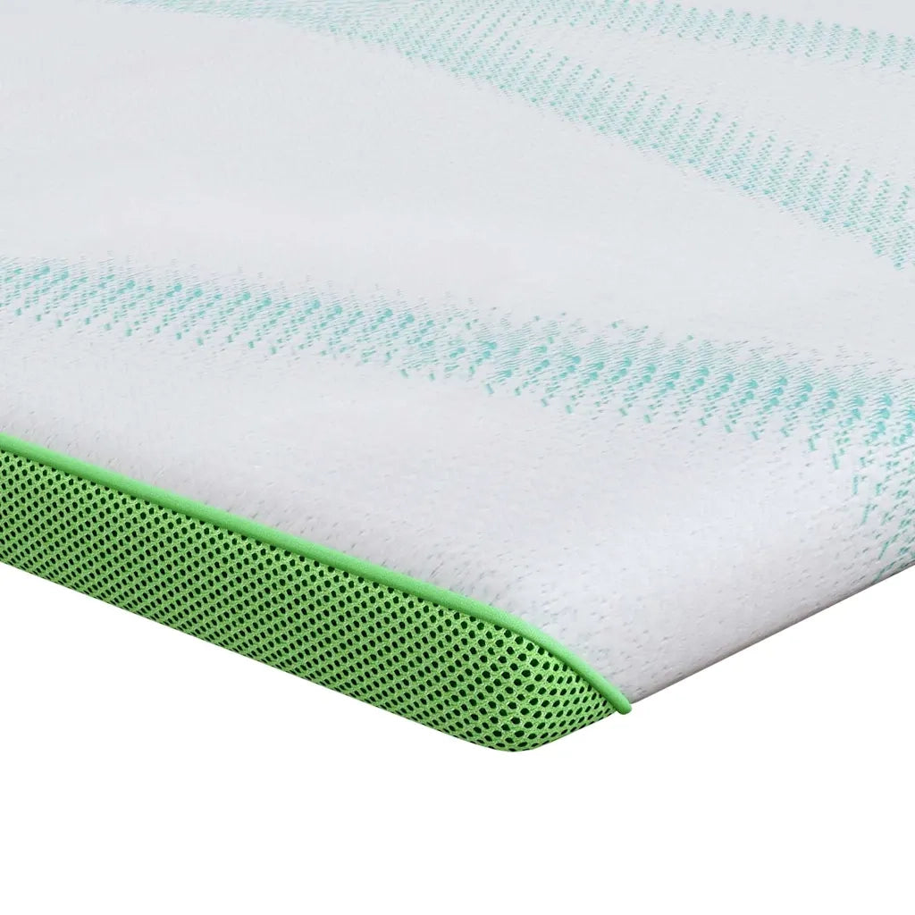 Topper per materasso Bianco e Verde 160 x 200 cm CFW2659814