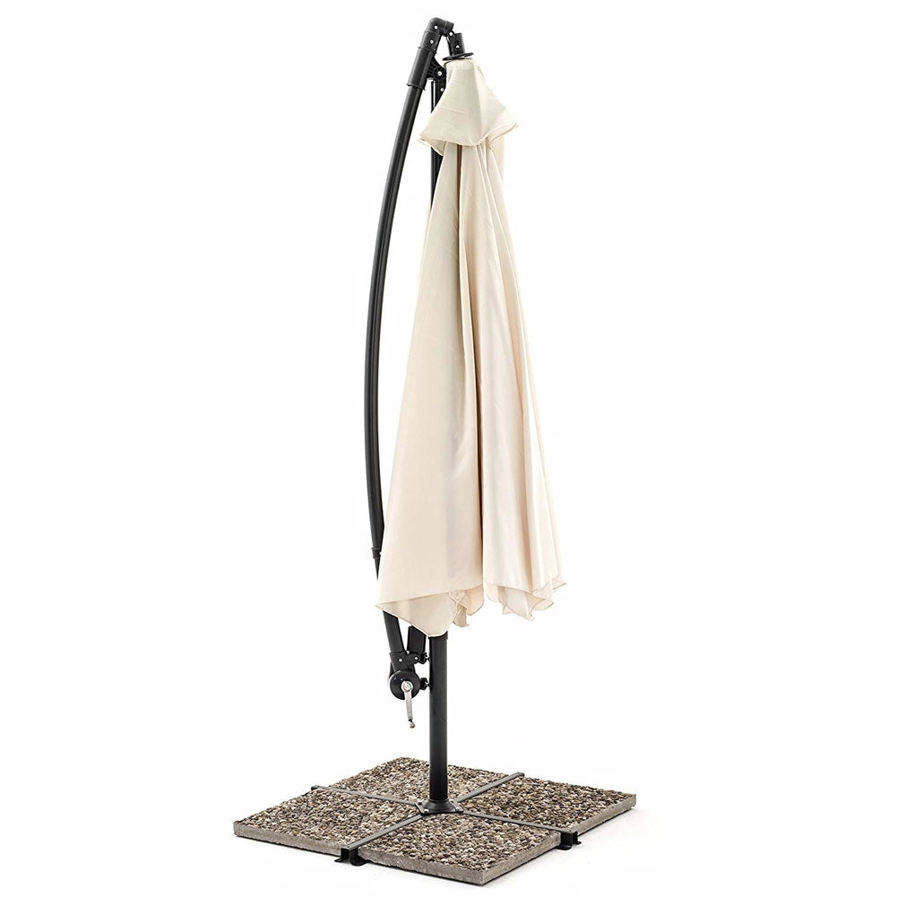 Ombrellone Giardino Decentrato 3x3 Ecru Telo con pendente Palo Alluminio Gazebo