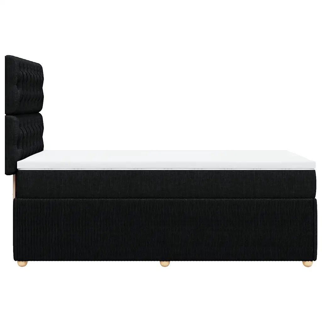 Giroletto a Molle con Materasso Nero 90x190 cm in Tessuto