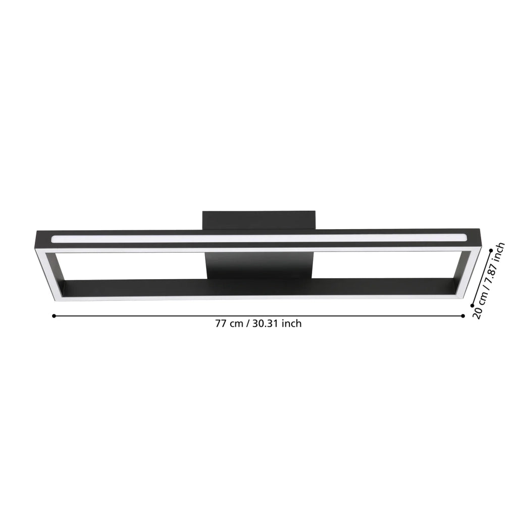 Plafoniera Contemporanea Salvilanas-Z Alluminio Nero Luce Led Integrato 21W