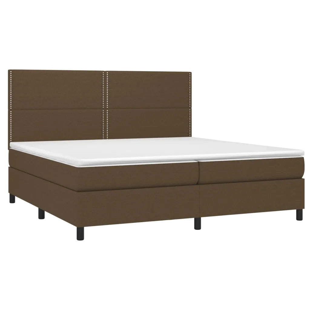 Giroletto a Molle con Materasso Marrone Scuro 200x200cm Tessuto 3141724