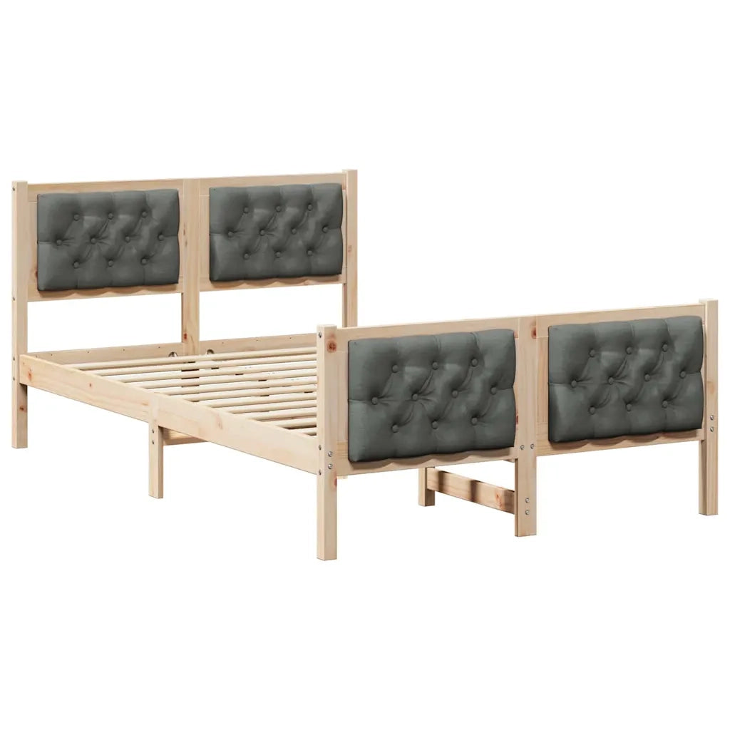 Struttura del letto Grigio scuro 120 x 190 cm Tessuto