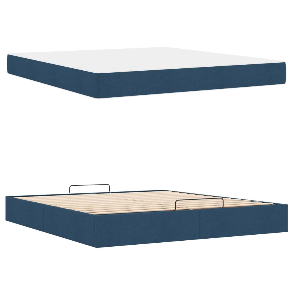 Struttura letto con materasso 2 pcs Blu Tessuto 3399514