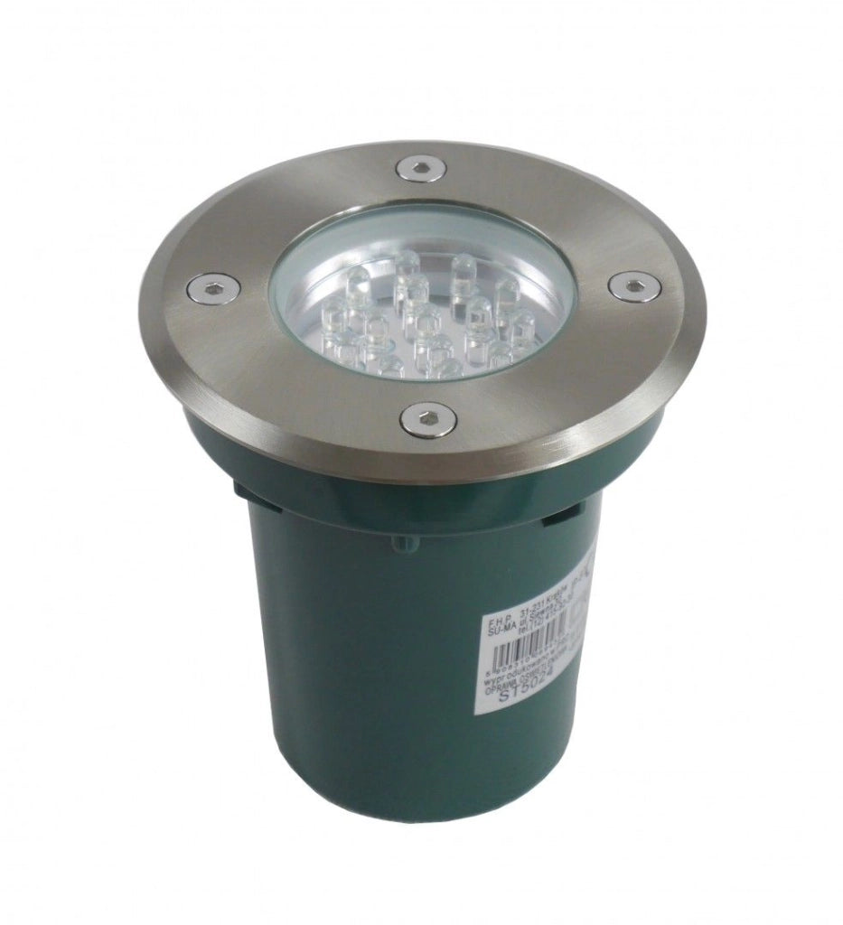 Faretto calpestabile tondo SU-MA Leda 1W IP67 argento