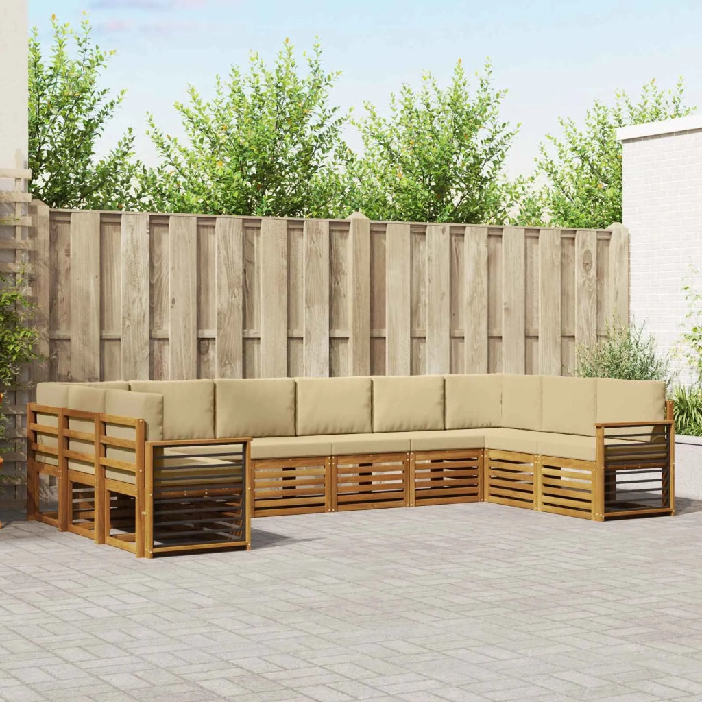 Set divano sezionale con cuscino 10 pcs Naturale e Beige