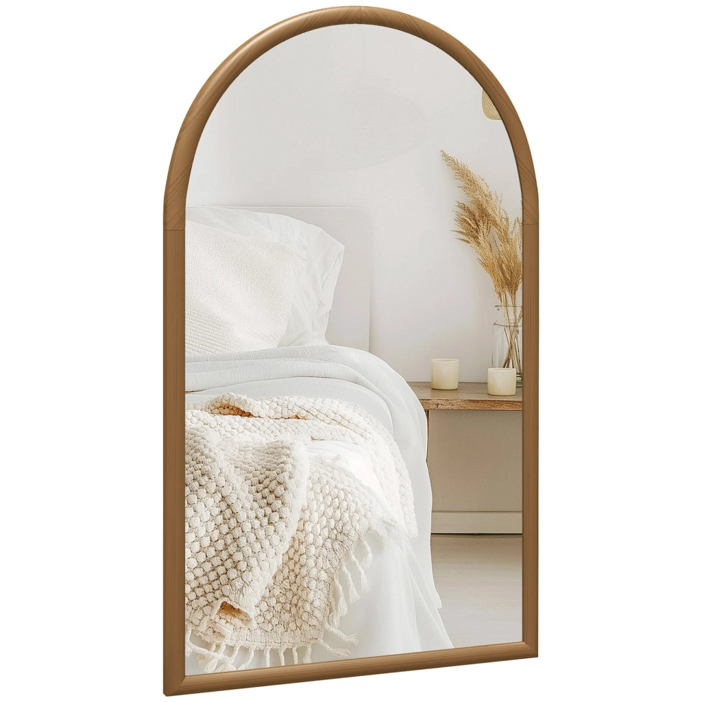 Specchio da parete ad arco ¨C zephmum ¨C 110x65 cm marrone scuro