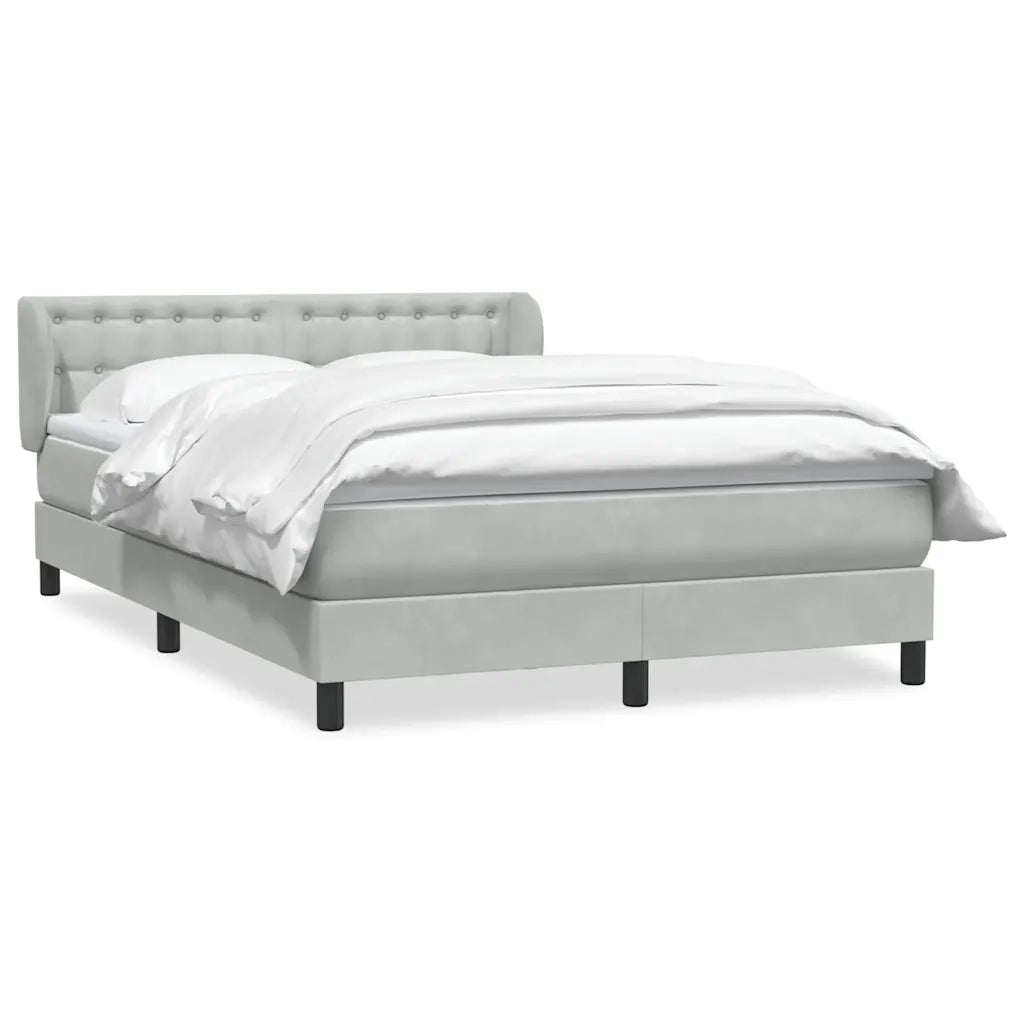 vidaXL Giroletto a Molle con Materasso Grigio Chiaro 160x210cm Velluto