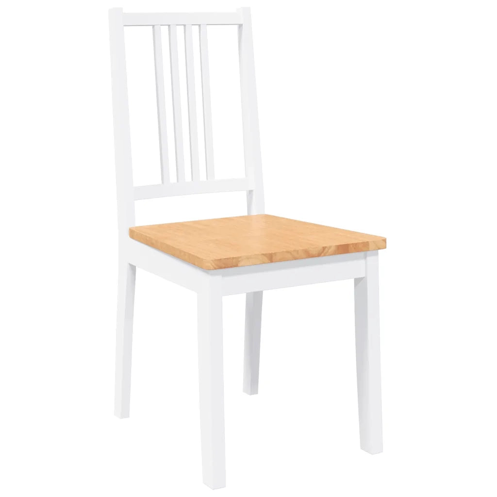 Sedie da Pranzo 2 pz Bianche in Legno Massello di Hevea 4102399