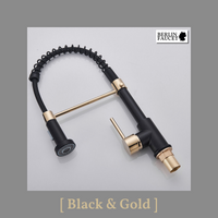 Bernd | Rubinetto Flessibile Catering Black Gold |da cucina in acciaio inossidabile|miscelatore può essere ruotato  360 gradi Alta pressione 2 porte