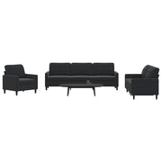 Set di Divani 4 pz con Cuscini Nero in Velluto
