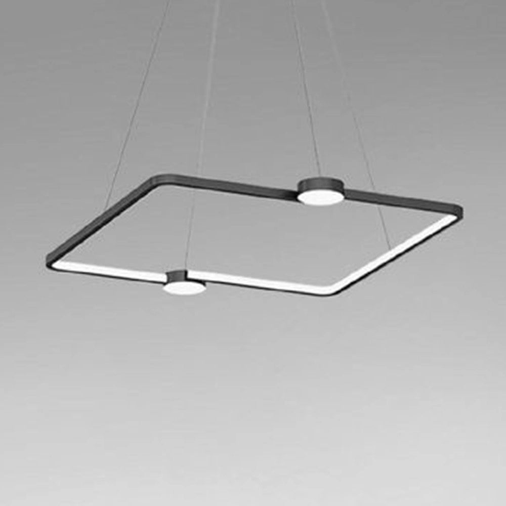 Trade Shop - Lampadario A Sospensione Led 30w Quadrato Con Telecomando Design Moderno Nero 71187 -