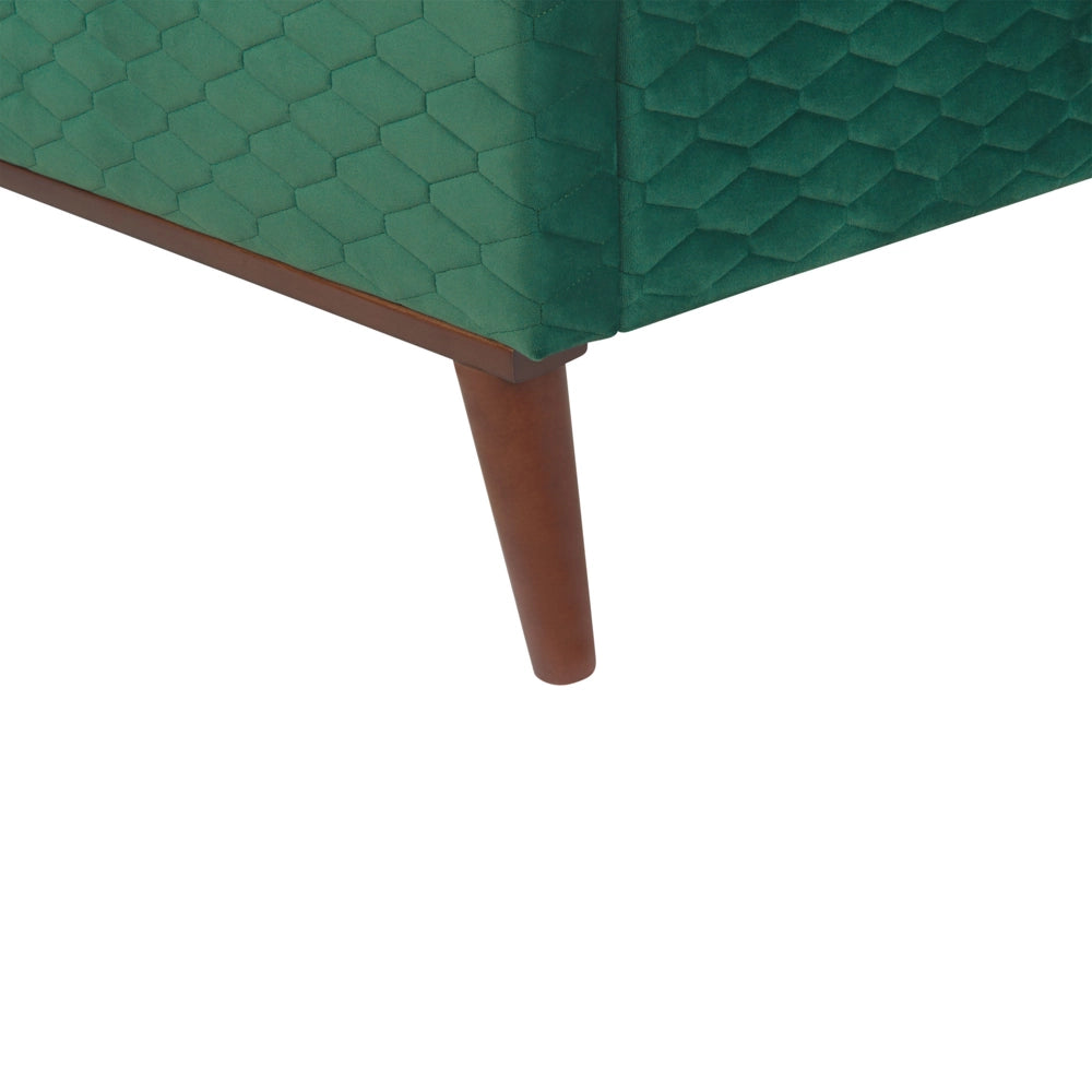 Letto 180 x 200 cm Tessuto verde Struttura imbottita a nido d'ape trapuntato