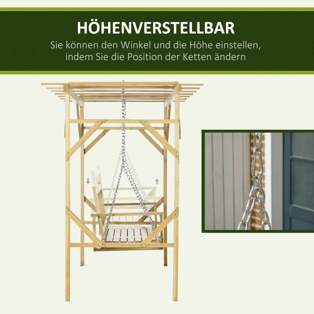 Panchina a dondolo con pergola ¨C zephmum ¨C 221x140x196 cm