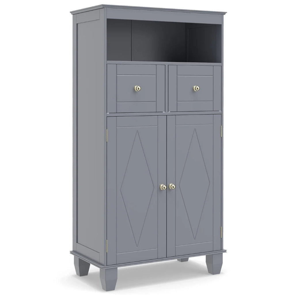 Mobile contenitore indipendente 56 x 30 x 108 cm con cassetti e ripiano regolabile stile moderno MDF grigio 20_0017187