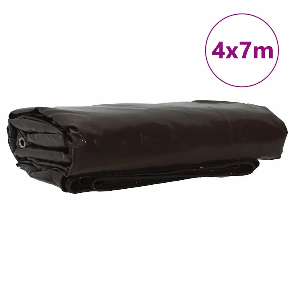 Telo 650g / m² Marrone 4 x 7 m Tela con rivestimento in PVC