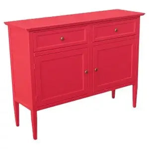 Credenza / Porta tv mod spillo Shabby chic rosso lampone con 2 ante