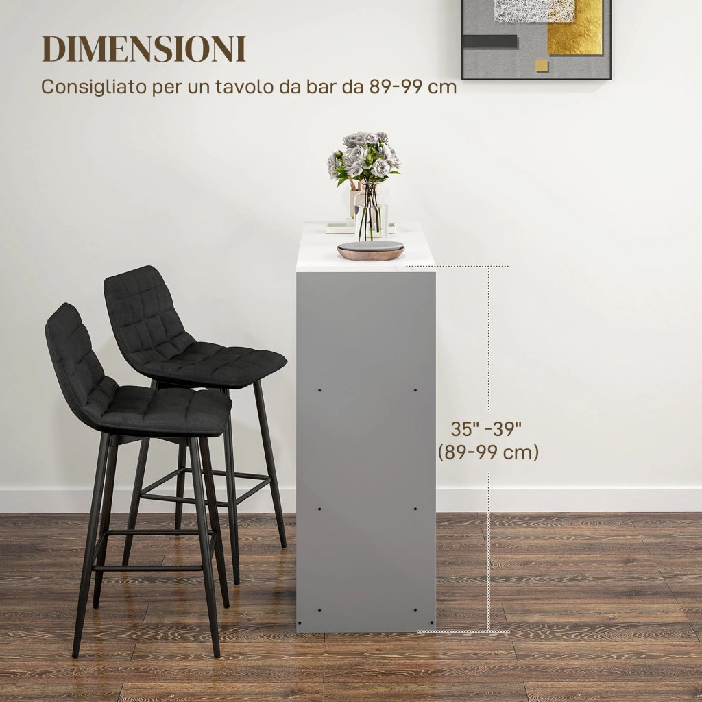 Sgabelli da Cucina in Tessuto e Metallo ¨C zephmum ¨C Nero, 45x47x84 cm