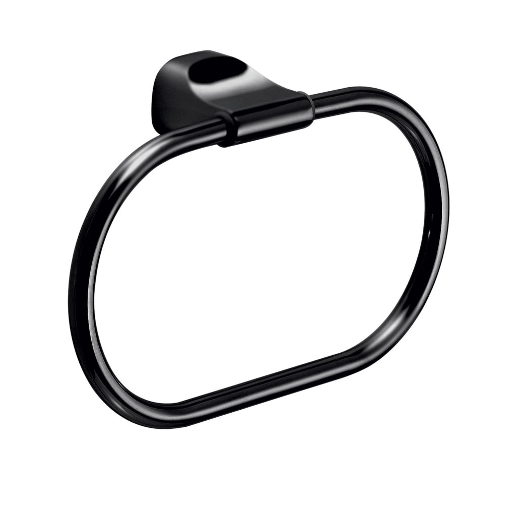 Portasalviette ad anello da muro in acciaio inox e Cromall ST70 Gedy serie STELVIO Nero Opaco