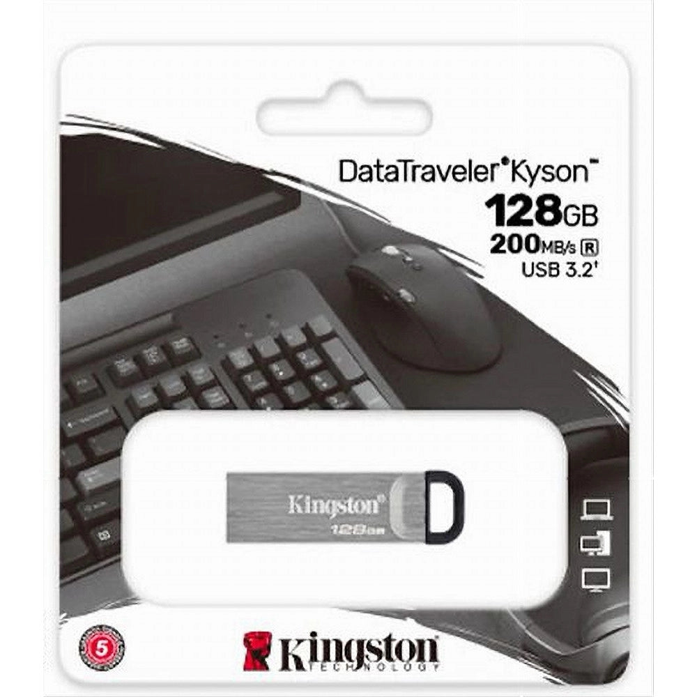 Trade Shop - Pendrive Kingston Usb 3.2 Datatraveler Kyson 128gb In Metallo 200mb/s Dtkn/128gb -