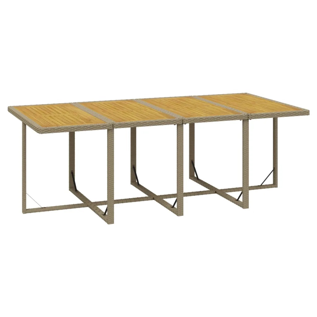 Set da Pranzo per Giardino 9pz con Cuscini in Polyrattan Beige cod mxl 38606