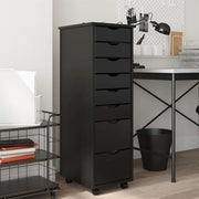 Armadietto Rotante con Cassetti MOSS Nero Legno Massello Pino 4015786
