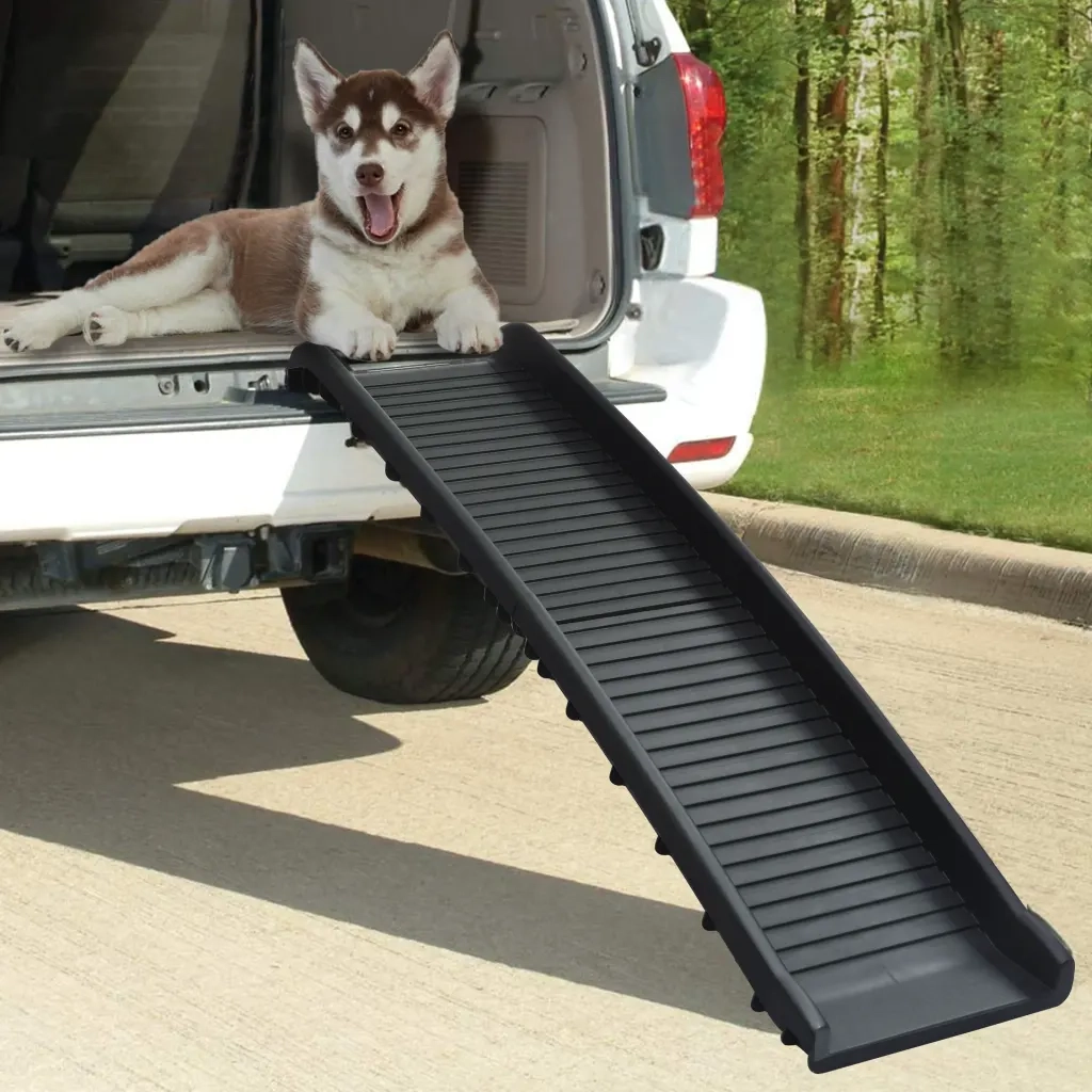 Rampa per Cani Pieghevole Nera 155,5x40x15,5 cm CFW1490551