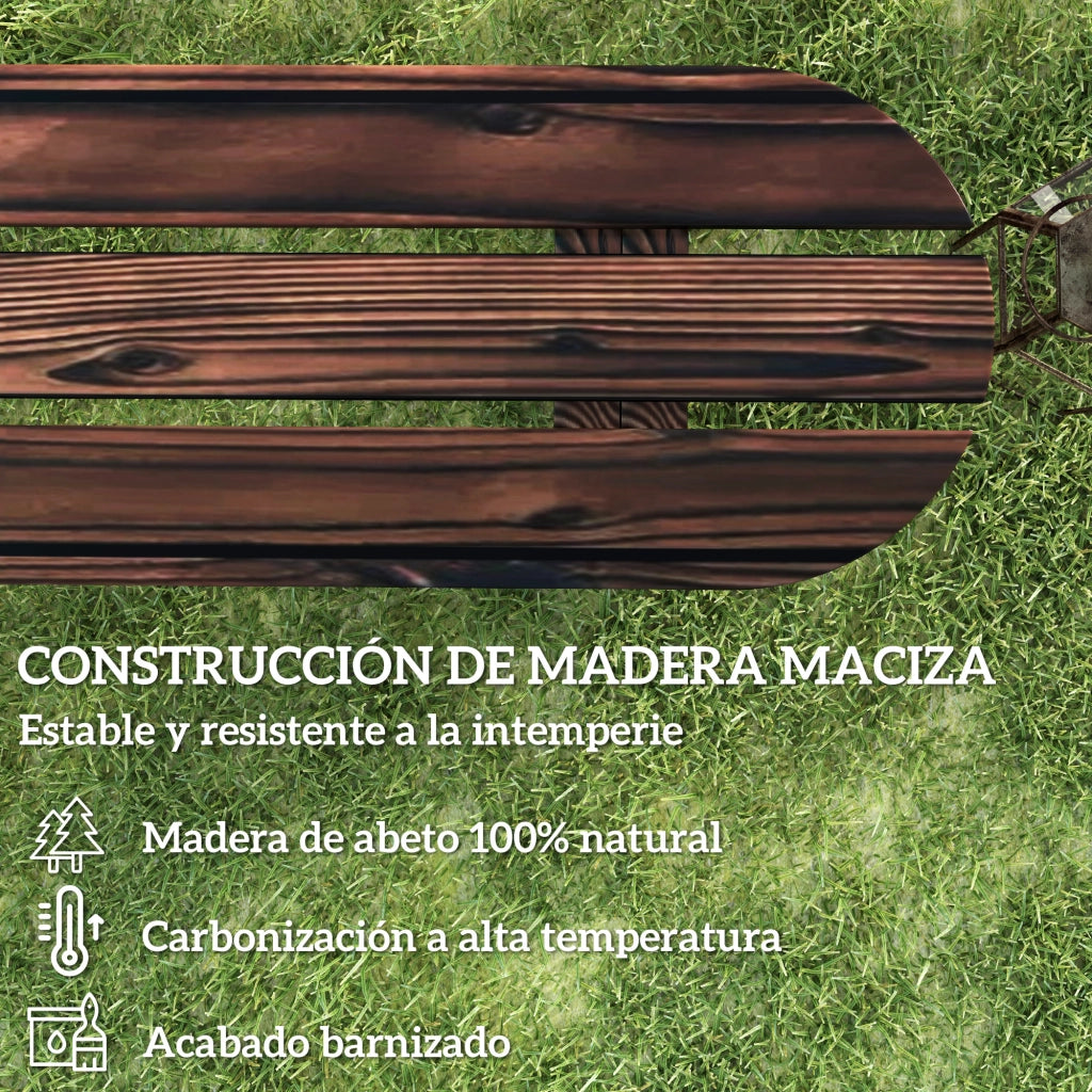 Banco in Legno con Ruote ¨C Zephmum ¨C Grigio 120x39x29 cm