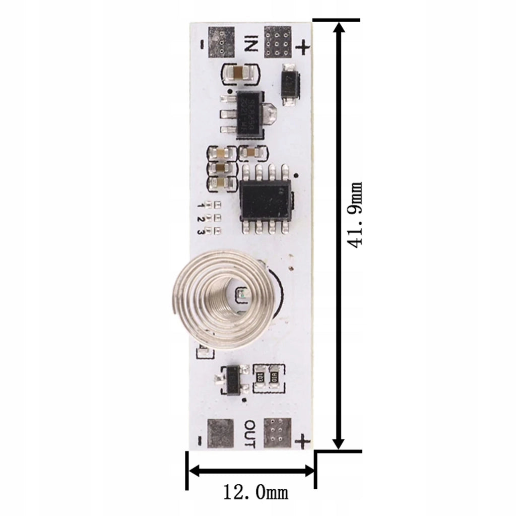 Interruttore Dimmer Touch per Strisce LED 12V 5A – Controllo Tattile, Regolazione Continua, Design Elegante
