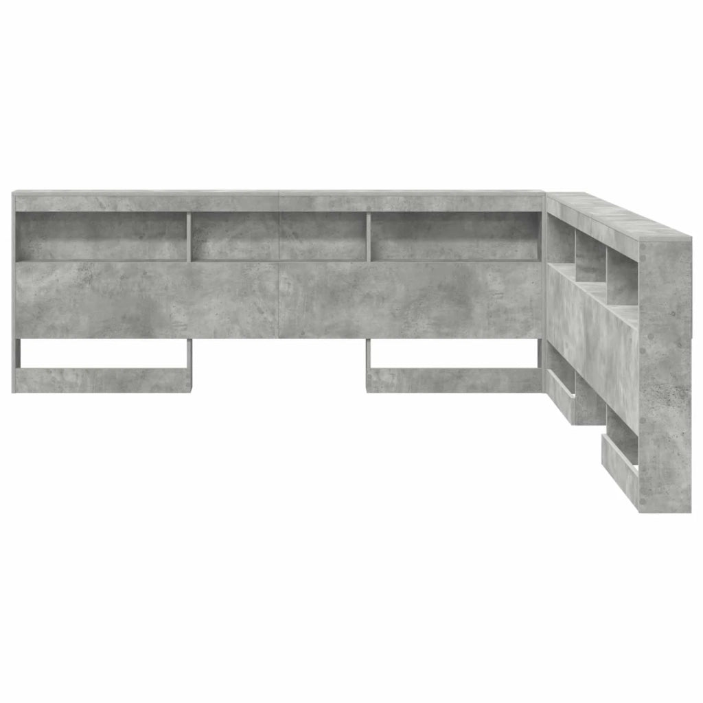 Testata contenitore Grigio cemento 180 cm Legno multistrato 3335512
