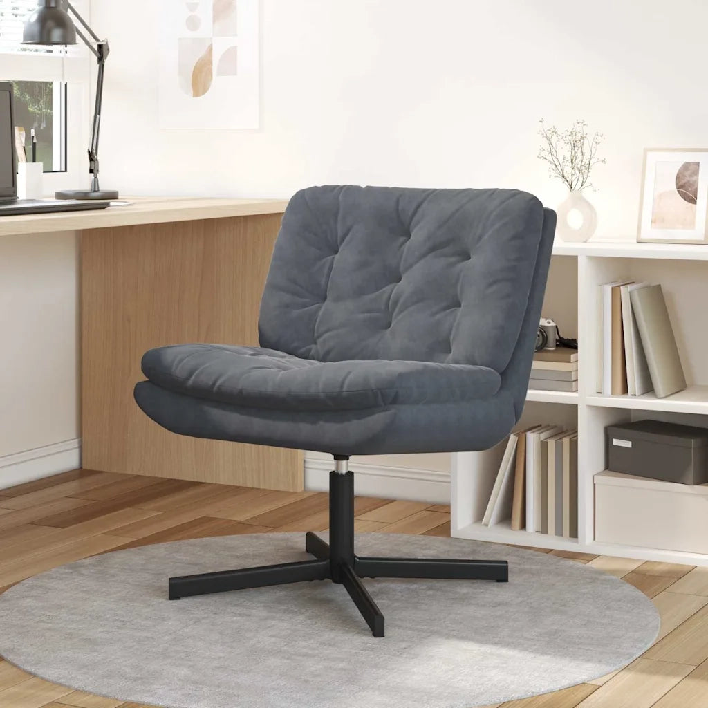 vidaXL Poltrona Relax con Base Girevole Grigio scuro 63 x 75 x 76 cm