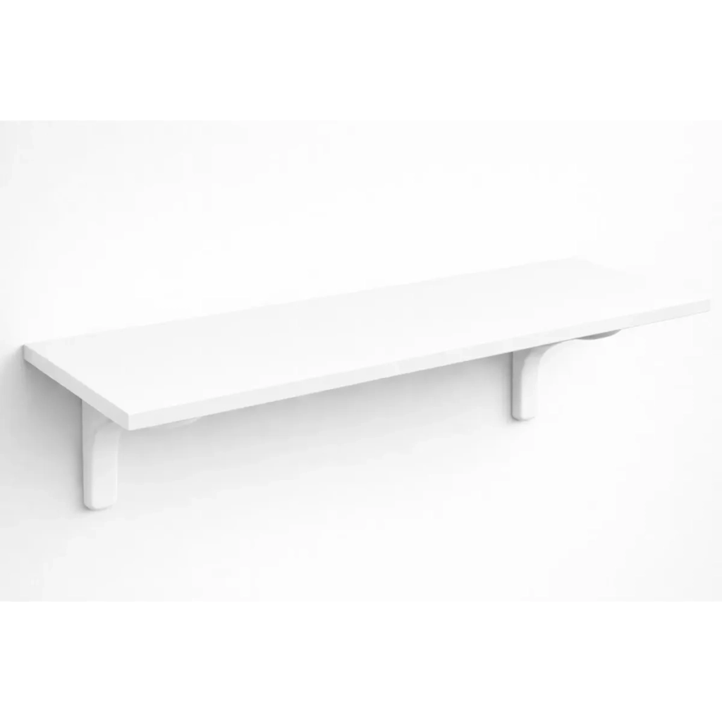 Mensola da Muro da appoggio in Legno nobilitato spessore 1,8 cm in colore Bianco 90x20 cm